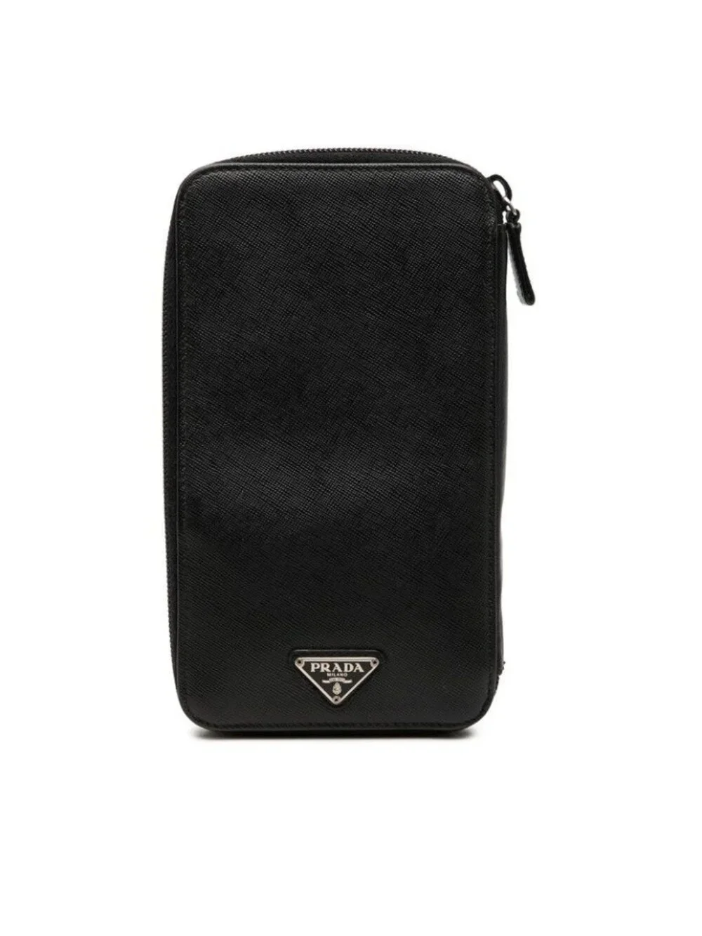 Prada Round Wallet Black Saffiano Leather